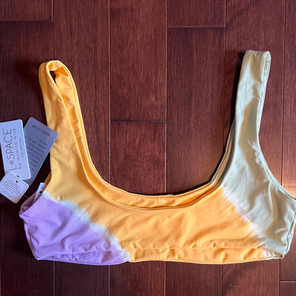 L*Space Diagonal Sunburst Lizzie Bikini Top XL - Picture 4 of 6